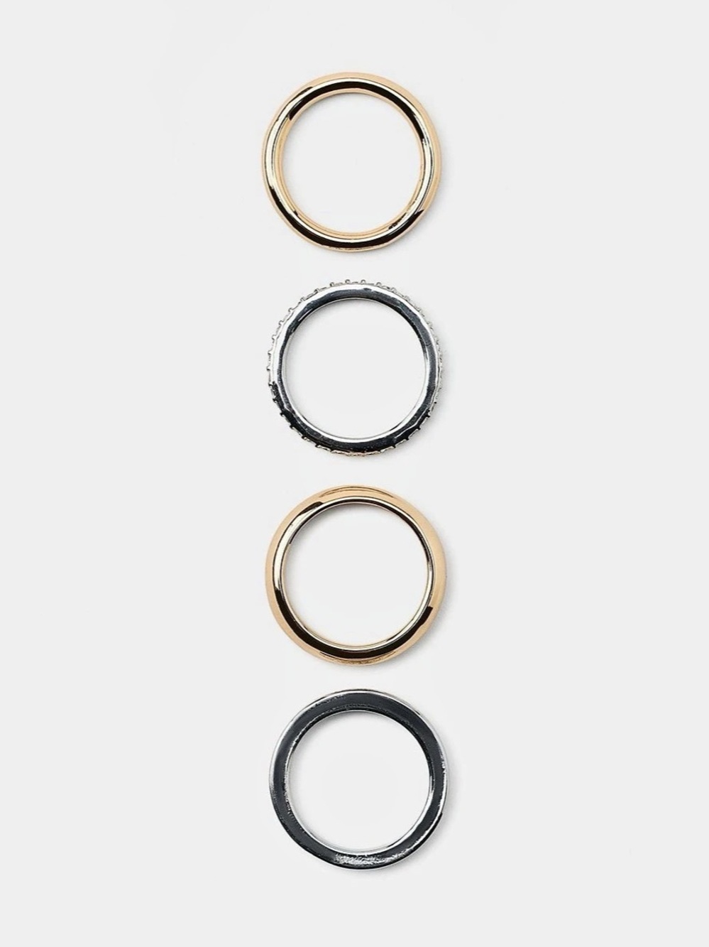 Zara Mixed Metal Pinky Ring Stack- New - Picture 4 of 5